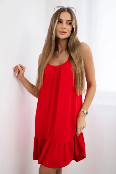 Legínovo Šaty na tenkých ramienkach púdrovo ružové Farba: Khaki, Veľkosť: UNI