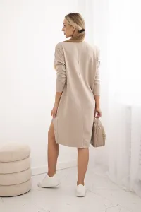 Legínovo Oversize šaty tmavobéžové Farba: Tmavobéžová, Veľkosť: UNI