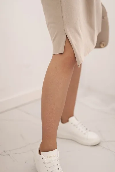 Legínovo Oversize šaty tmavobéžové Farba: Tmavobéžová, Veľkosť: UNI
