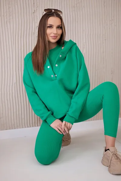 Legínovo Súprava 3 v 1 mikina, top a legíny čierna Farba: Modrá, Veľkosť: UNI