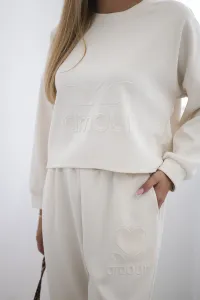 Legínovo Viskózová súprava Amour mikina + nohavice svetlo béžové Farba: Svetlobéžová, Veľkosť: UNI
