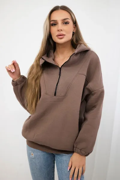 Legínovo Mikina s kapucňou mocca Farba: Khaki, Veľkosť: UNI