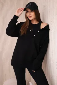 Legínovo Súprava 3 v 1 mikina, top a legíny čierna Farba: Modrá, Veľkosť: UNI