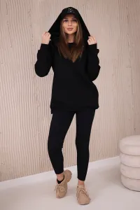 Legínovo Súprava 3 v 1 mikina, top a legíny čierna Farba: Modrá, Veľkosť: UNI