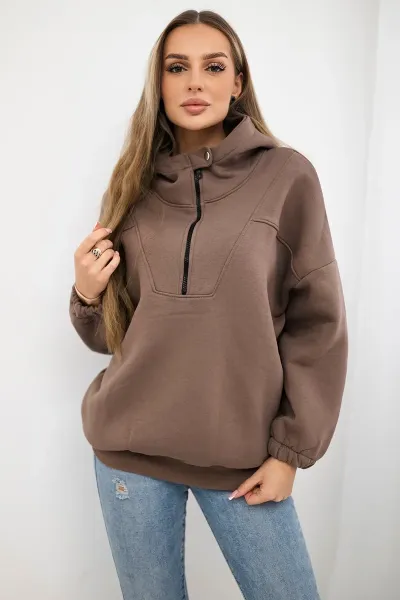 Legínovo Mikina s kapucňou mocca Farba: Khaki, Veľkosť: UNI