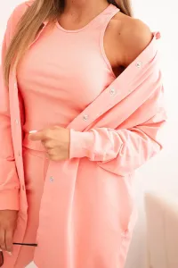 Legínovo Trojdielna súprava mikina, top a legíny v béžovom melíre Farba: Modrá, Veľkosť: UNI