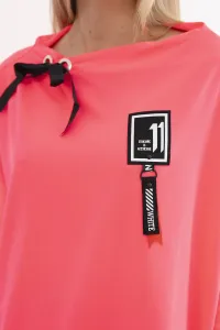 Legínovo Nadrozmerná mikina s asymetrickými bokmi púdrová ružová Farba: Modrá, Veľkosť: UNI