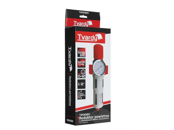Tvardy filter-regulátor vzduchu 1/2" s manometrom