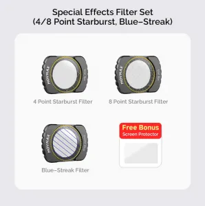 Vaxis Sada filtrov Movmax pre špeciálne efekty pre DJI Pocket 3 (4/8 bodový Starburst, modré pruhy) 42740