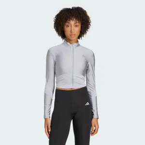 Dámska tréningová mikina so zipsom ADIDAS HYG SHN TRACK J HALSIL GREY