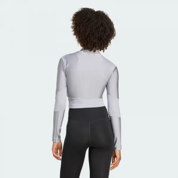 Dámska tréningová mikina so zipsom ADIDAS HYG SHN TRACK J HALSIL GREY