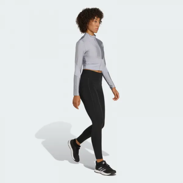 Dámska tréningová mikina so zipsom ADIDAS HYG SHN TRACK J HALSIL GREY