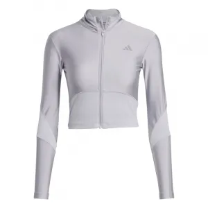 Dámska tréningová mikina so zipsom ADIDAS HYG SHN TRACK J HALSIL GREY