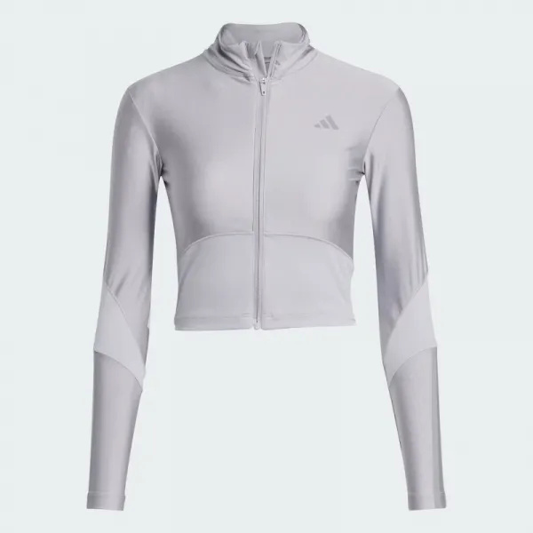 Dámska tréningová mikina so zipsom ADIDAS HYG SHN TRACK J HALSIL GREY