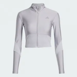 Dámska tréningová mikina so zipsom ADIDAS HYG SHN TRACK J HALSIL GREY