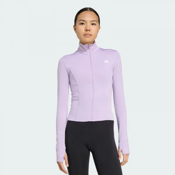 Dámska tréningová mikina so zipsom ADIDAS WE ZP THRU JKT POWPLU