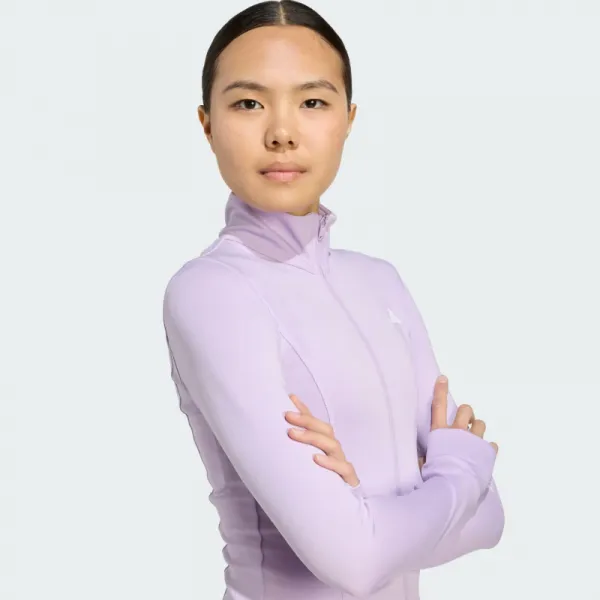 Dámska tréningová mikina so zipsom ADIDAS WE ZP THRU JKT POWPLU