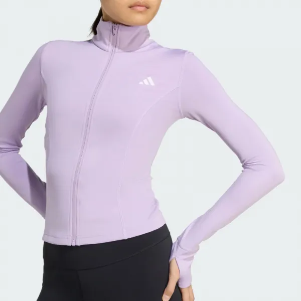 Dámska tréningová mikina so zipsom ADIDAS WE ZP THRU JKT POWPLU
