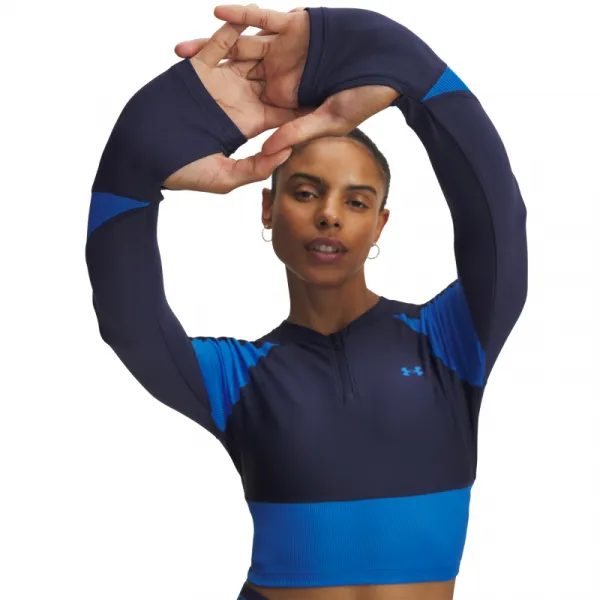 Dámske tréningové tričko s dlhým rukávom UNDER ARMOUR UA HG Rib 1 4 Zip