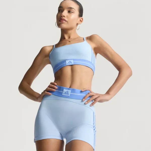 Dámske tréningové kraťasy ADIDAS HYG RIB 1 4 GLOBLU BLUFUS