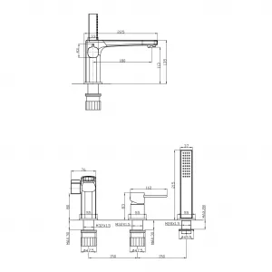 INVENA - Vaňová batéria 3 otvorová GLAMOUR chróm BW-02-S01-V