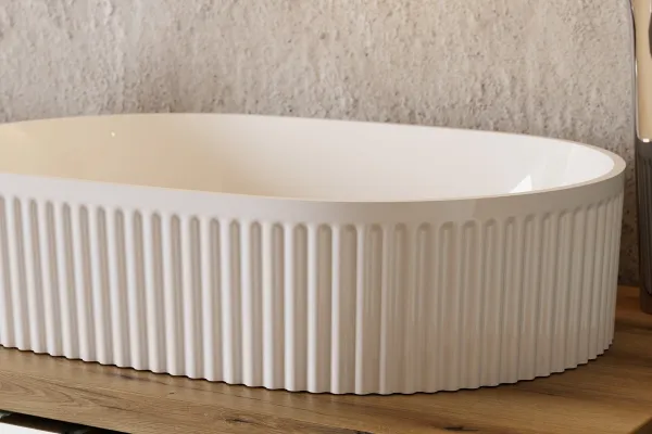 Comad Závesná skrinka Nova Cashmere Beyond I s doskou a umývadlom 80 cm kašmírová/dub casella