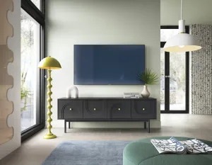 Vivaldi TV stolík Mazoma 154 cm čierny/zlatý