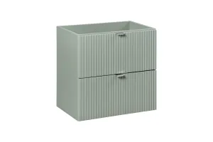Comad Závesná skrinka Line Reed Green Beyond s doskou a umývadlom 80 cm zelená/dub casella