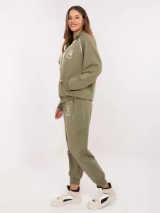 Khaki tepláková súprava s kapucňou
