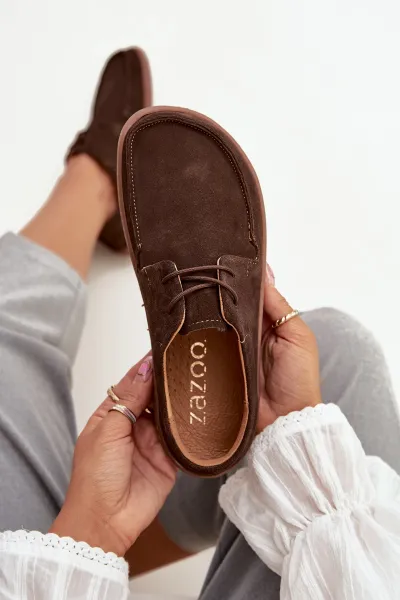 Dámske barefoot topánky z prírodného semišu