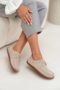 Dámske barefoot mokasíny z prírodného semišu