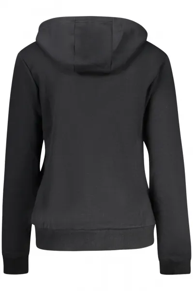 Čierna mikina s kapucňou na zips