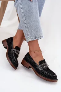 Dámske semišové mokasíny s ozdobou
