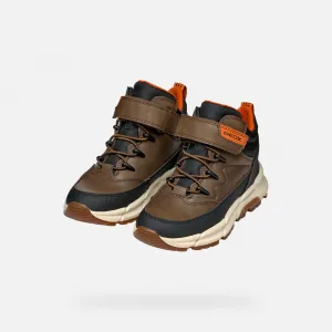 Geox Flexyper Plus Boy hnedé členkové topánky