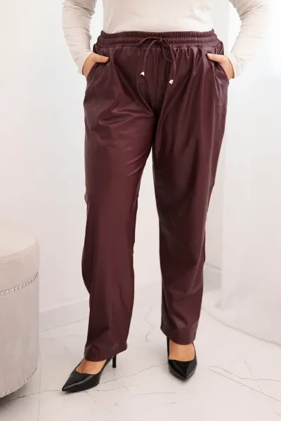 Plus size nohavice z umelej kože