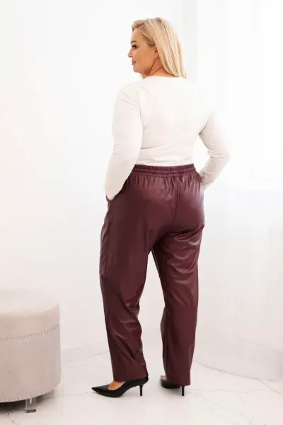 Plus size nohavice z umelej kože