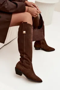 Dámske semišové kovbojské čižmy Zazoo