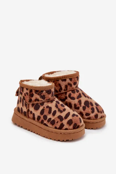 Detské snehule s kožušinou a leopardím vzorom