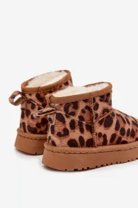 Detské snehule s kožušinou a leopardím vzorom
