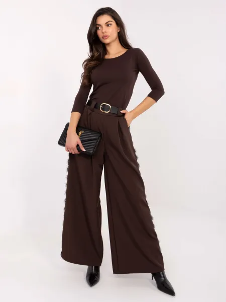 Dámske tmavohnedé nohavice