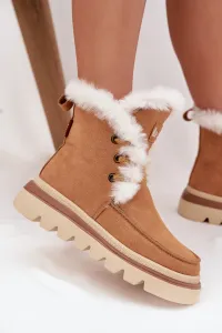 Dámske snehule Lee Cooper z prírodnej semišovej kože