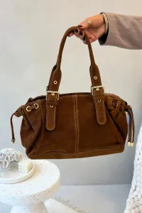 Kožená semišová kabelka Camel Ovelia