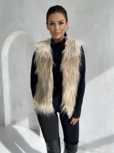 Béžová kožušinová vesta