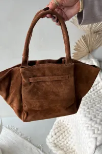Kožená semišová kabelka Camel Orselle