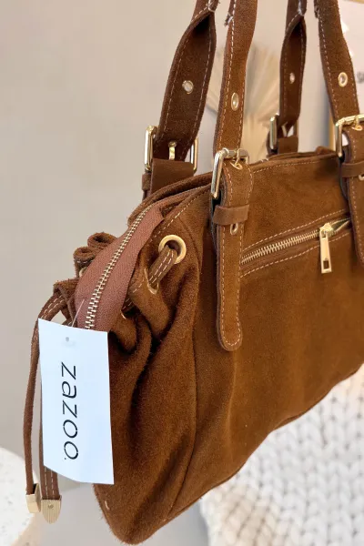 Kožená semišová kabelka Camel Ovelia