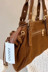 Kožená semišová kabelka Camel Ovelia