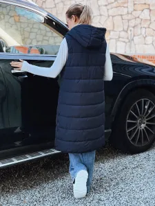 Dámska dlhá prešívaná vesta Dstreet