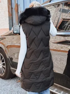 Dámska čierna prešívaná vesta