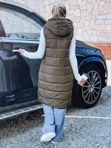 Dámska dlhá prešívaná vesta Dstreet