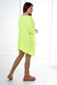 Legínovo Oversize blúzka s potlačou dúhových pier biela Farba: Neonovo žltá, Veľkosť: UNI